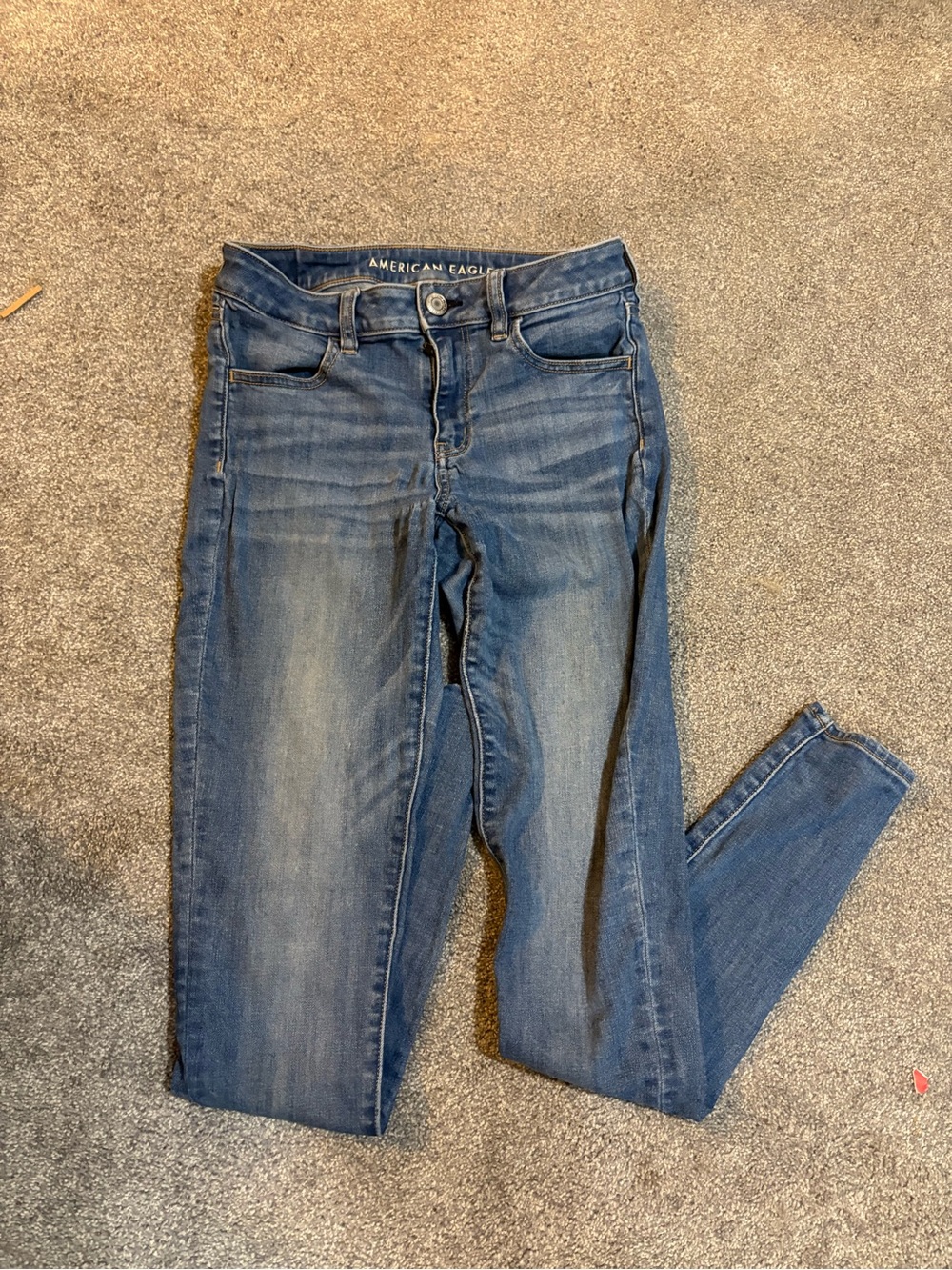 American Eagle Outfitters Dark Blue Stretch Skinny Jeggings- 6 Extra Long